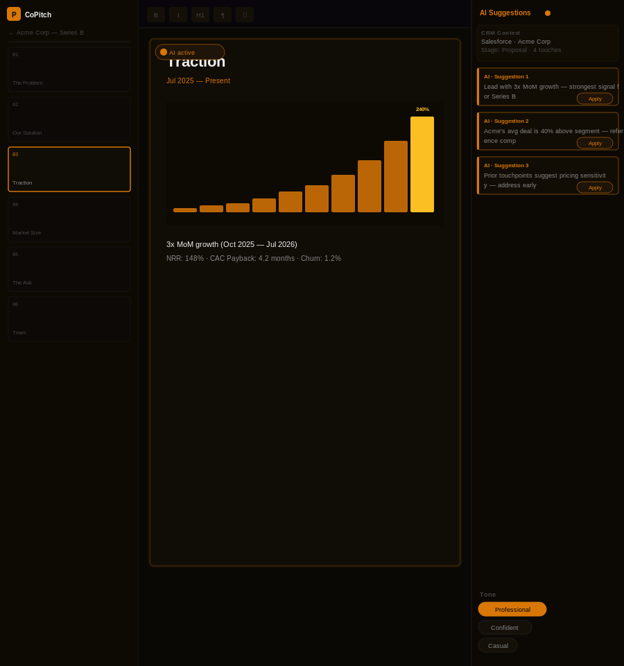PITCH AI interface